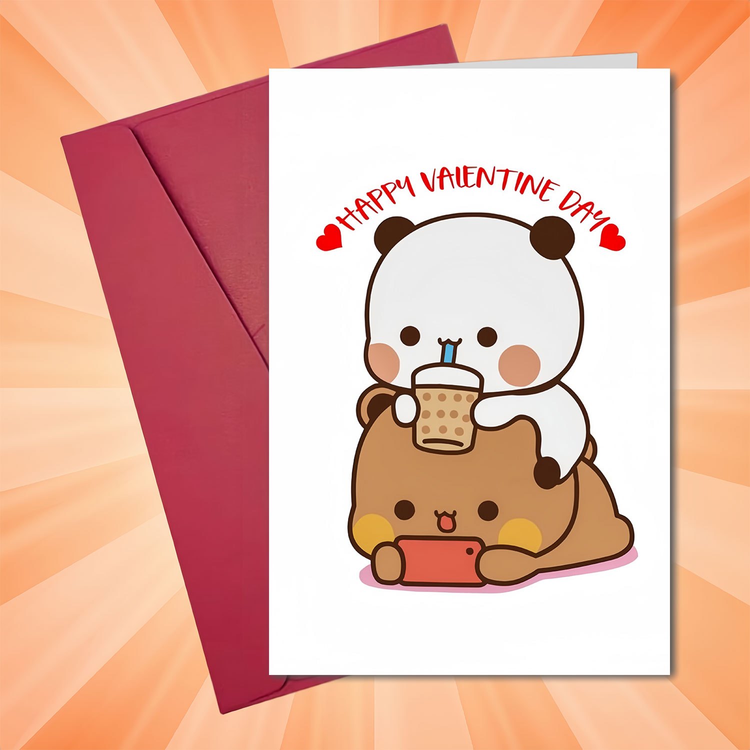 

Valentine's Day Card With Envelope - "happy Valentine's Day" Greeting, Cute Cartoon Design, Anniversaries, Birthdays, Engagements | Includes , Romantic Gift | Cute Cartoon Design | Quality Paper Card