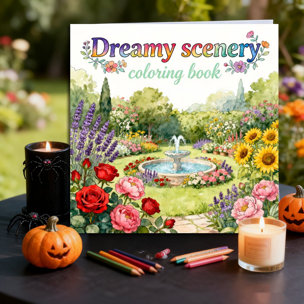 Image of An Adult Coloring Book Featuring Stunning Landscapes, With 24 Single-sided Printed Pages. It Makes An Gift For Relaxation And Relax During The Christmas Season, And Is Ideal For Birthdays Or Parties