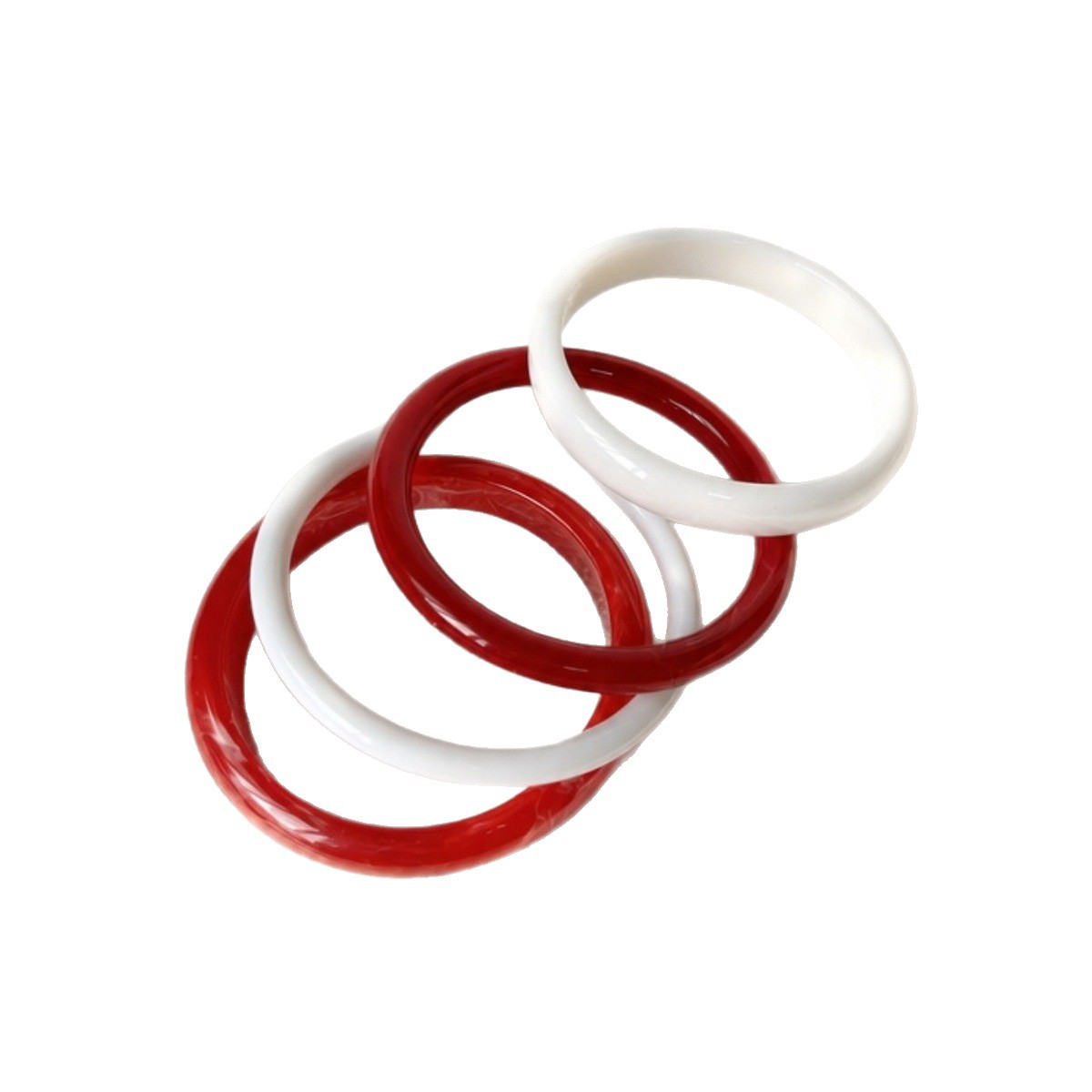 4pcs Minimalist Geometric Resin Bracelet Set, Daily Wear
