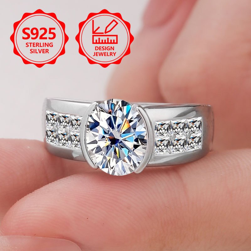 Image of 925 Sterling Silvery Exquisite Fashion Ring For Ladies. A Beautiful High-end Jewelry Ring For Ladies With A . Luxurious, Delicate, Elegant. Suitable For Travel, Festivals, Vacations, Birthdays