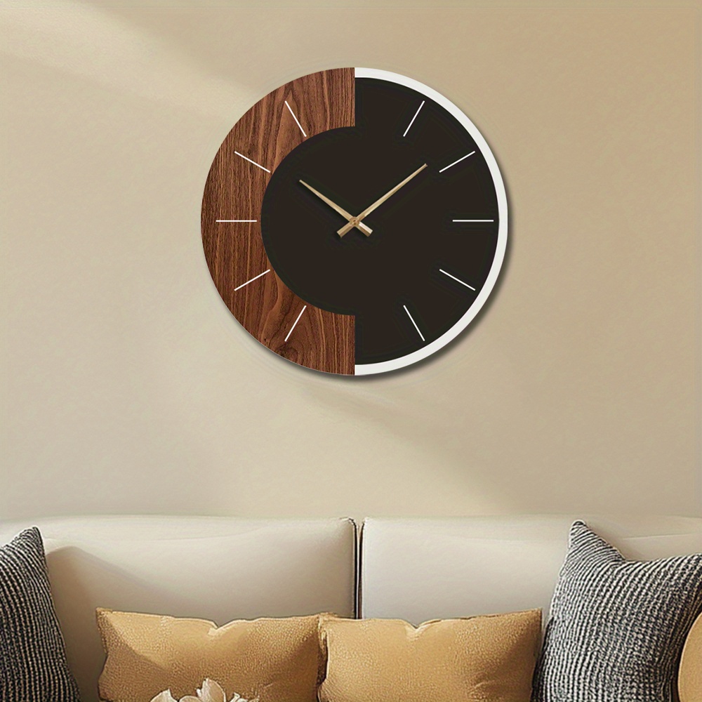 Artistic Silent Round Wall Clock Made of Wood, Battery-Operated, Perfect for Home Decoration in Sizes 14, 16, And 45.72 cm. Ideal for Enhancing The Decor of Kitchens, Living Rooms, Bedrooms, And Offices