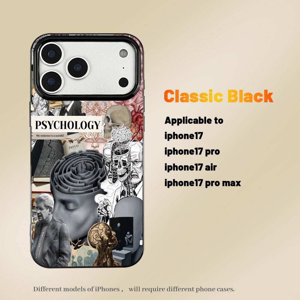 phone case psychology art collage print large hole fashion phone case dirt resistant and wear resistant anti drop high quality unisex new model compatible with iphone17 17pro 17air 17pro   16pro 16plus 16  15 15plus 15pro 15 