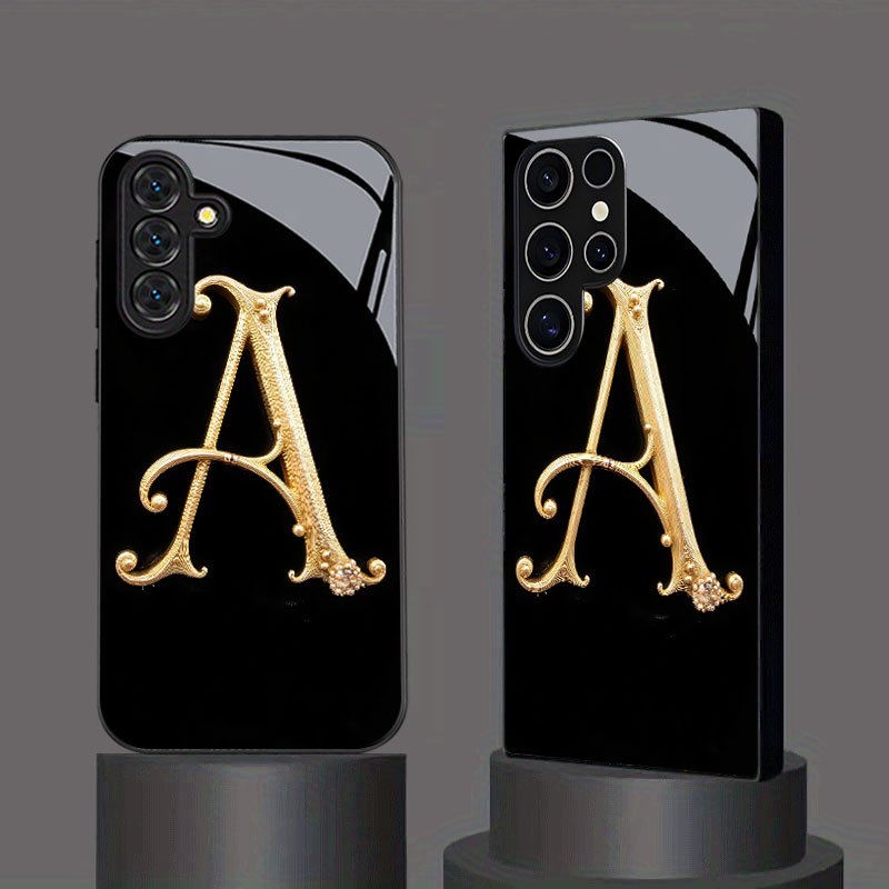 TEMU Phone Case: Golden Letter A Pattern Phone Case, Suitable For Galaxy