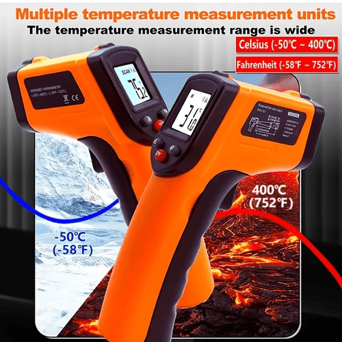 multi function infrared thermometer with led non contact laser 1 distance to spot ratio adjustable emissivity suitable for cooking pizza ovens meat grilling engines laser infrared surface tool