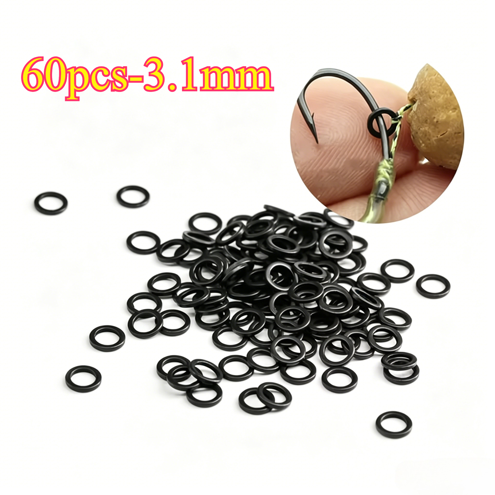TEMU 30/60 stuks Circulaire Draaibare Ring, Europese Karper Vissen met Circulaire Verbindingsring Visset Aanvullingen, Roestvrij Staal Circulaire ,