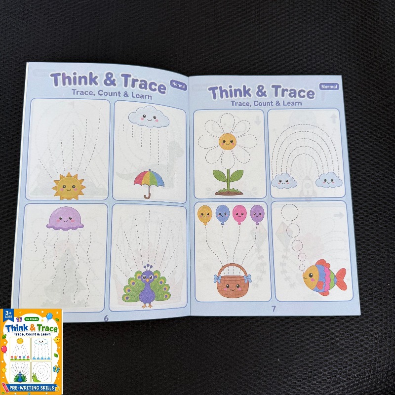 TEMU 1pc Preschool Fine Motor Tracing Activity Pages, Number Recognition & Line Trace Worksheets For +, Homeschool Early Learning Counting Practice