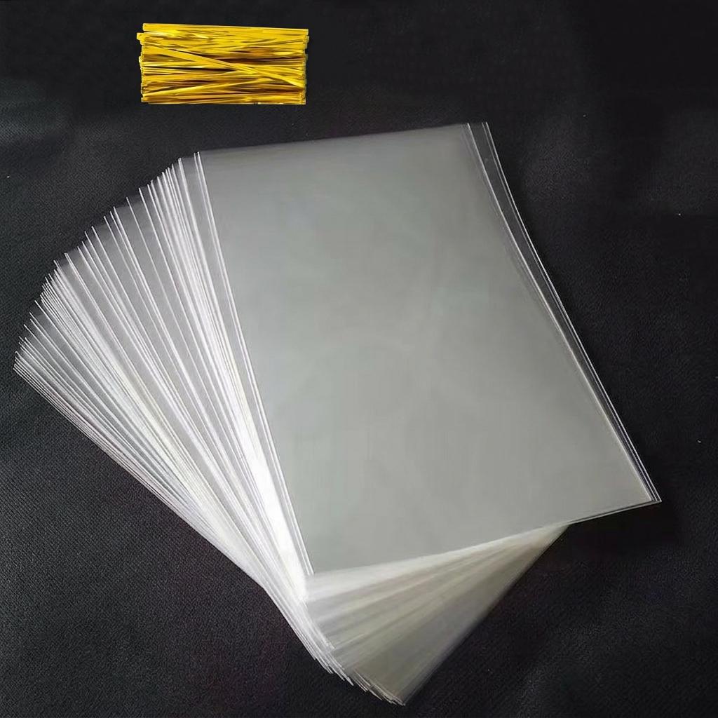 TEMU 25pcs Clear Flat Cellophane Gift Bags With Twist Ties, Small Goodie Wrapping Bags For Parties, Halloween, Christmas & Thanksgiving