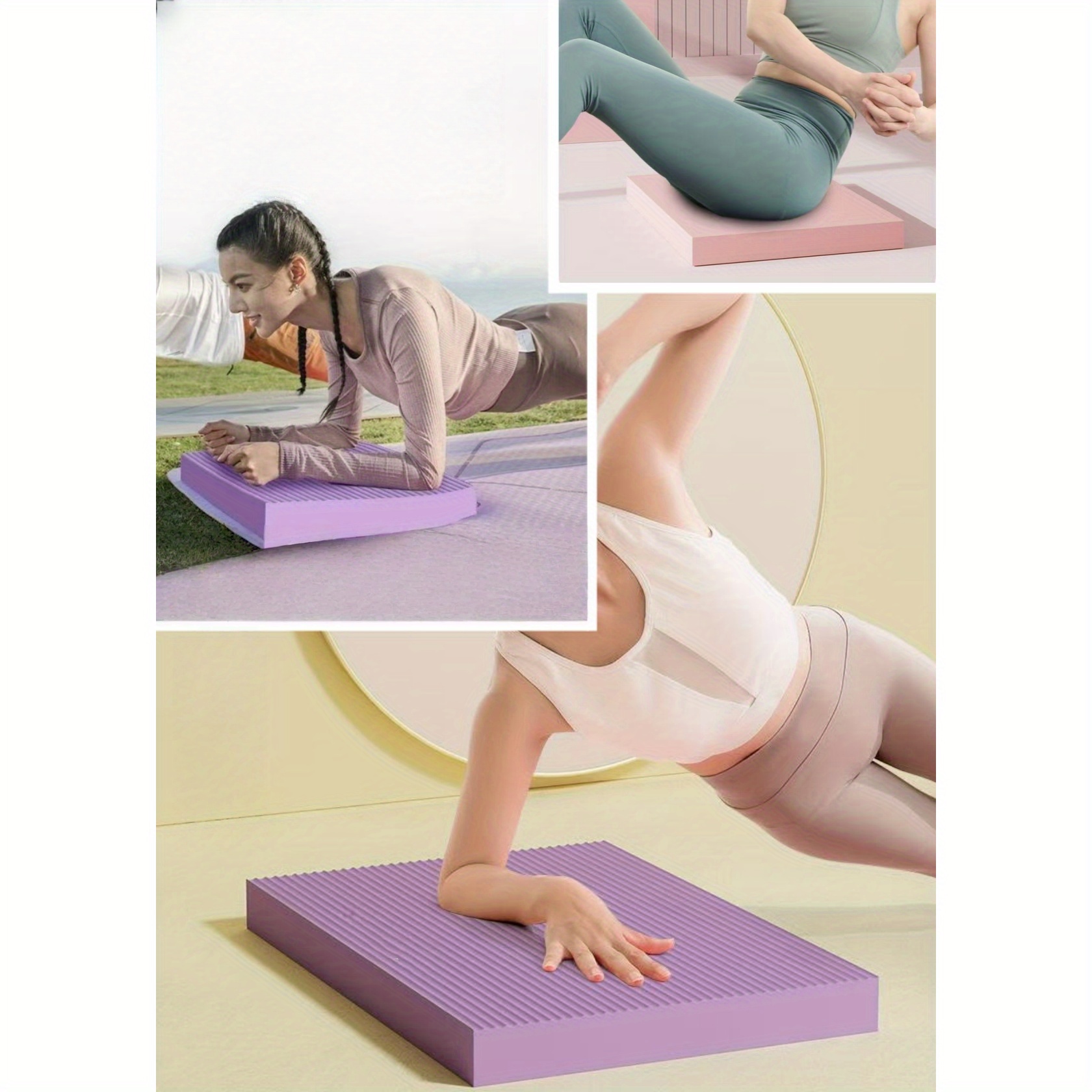Non-Slip Thickened Yoga Balance Mat - Striped, Multicolor | Ideal for Core Strength and Stability Training, Perfect Gift