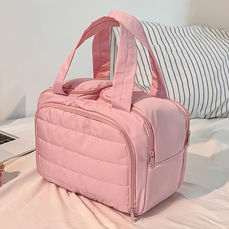 TEMU New Standing Travel Makeup Bag, Outdoor Grooming Bag, Large Capacity Multifunctional Partition Storage Bag, Cosmetics Storage Bag, Women's