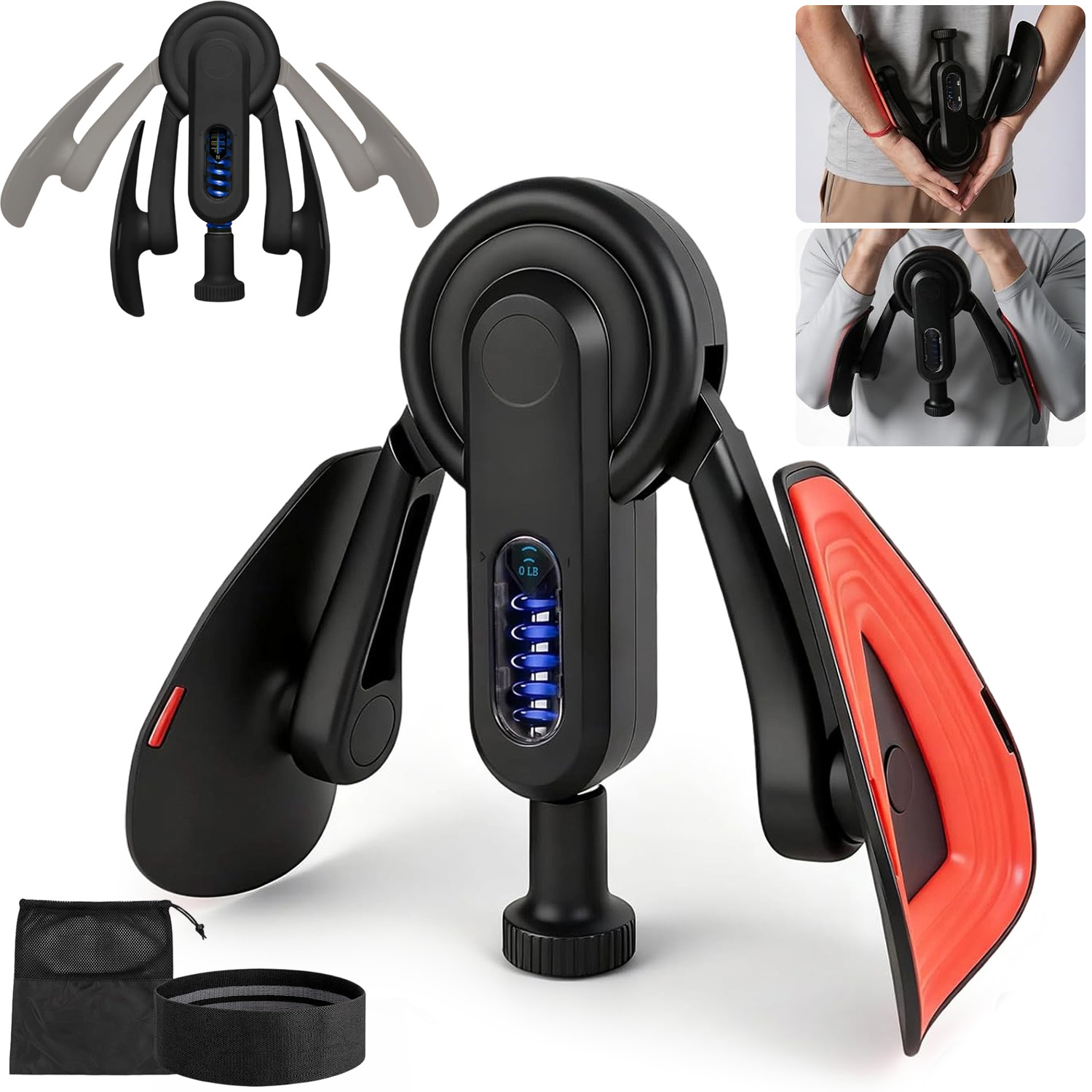 Image of Ergonomic Thigh Trainer With 0-45kg Adjustable Resistance, Multifunctional Hip Exerciser Set Includes Elastic Band And Portable Storage Bag