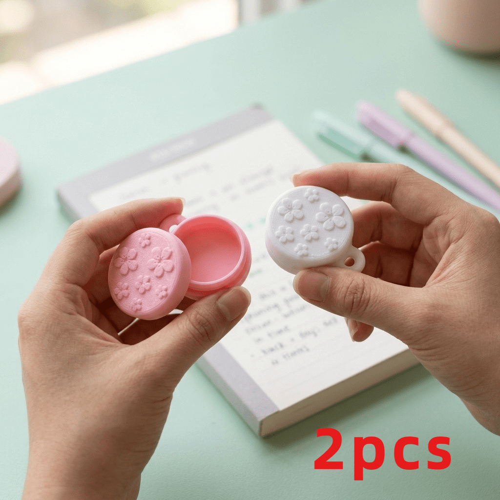 2pcs Flower-Shaped Jewelry Storage Boxes in Pink and White