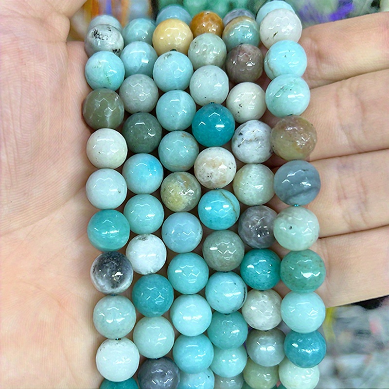 TEMU Ore Natural Stone Mixed Amazonite Smooth Beads For Jewelry Making Diy Anklet Handstring Rings 15