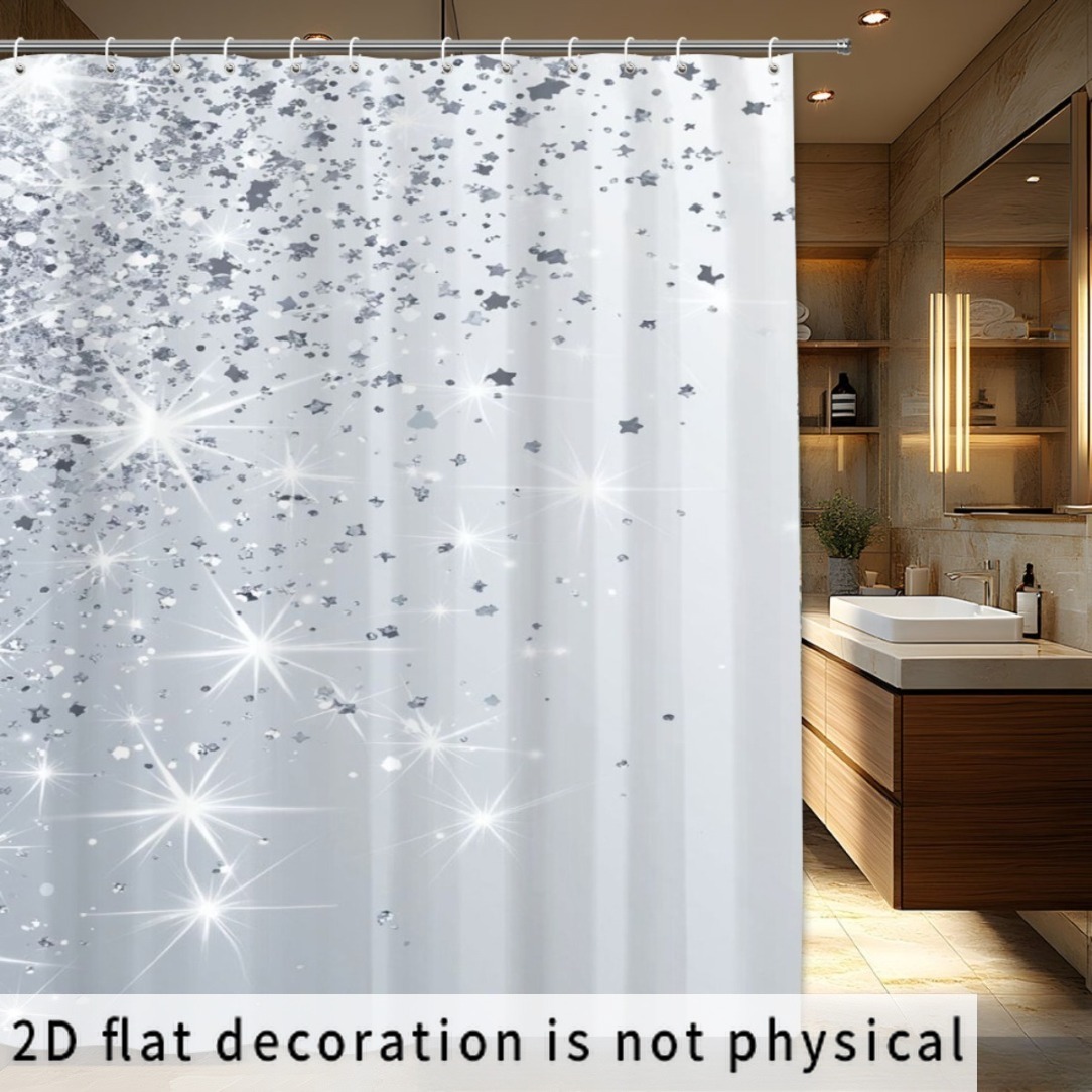 TEMU 2d Flat, 2d Curtain 1pc, Valentine's Day Atmosphere Autumn/winter Bathroom, High-end Elegant Vintage Minimalist Shower Curtain Decoration,