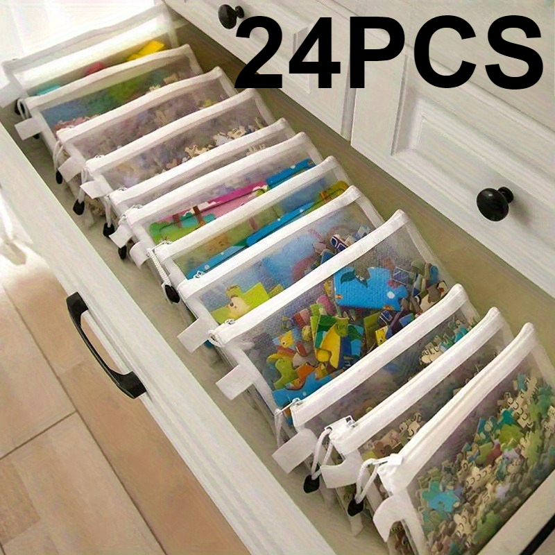 24pcs Collection Of Spacious Zippered Breathable Nylon Mesh File Organizers, Document Bags Suitable For Home, Travel,…: retailer-supplied image