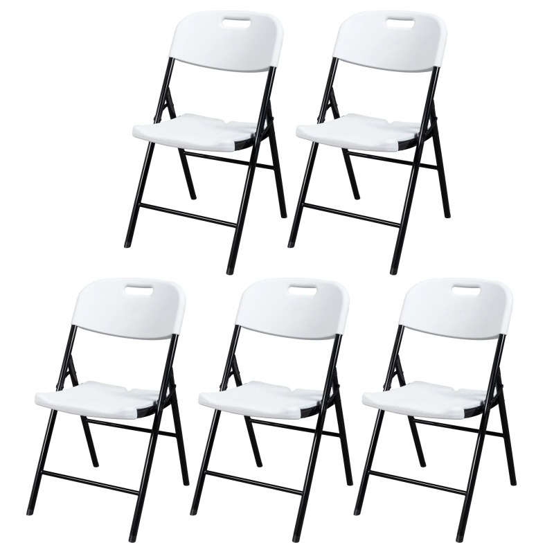 TEMU Autoforever 6-pack Portable Folding Plastic Chairs, Indoor Outdoor Stackable Seats, Wipe Clean, No Electricity Needed, White