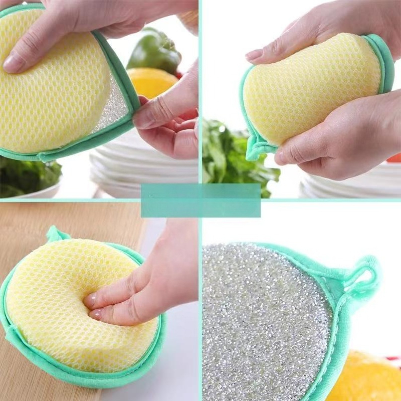 TEMU 12 Pack Dual Sided Kitchen Scrub Sponges, Heavy Duty Non-scratch Scouring Pads For Dishes, Pots & Pans, Reusable Dishwasher Safe Cleaning