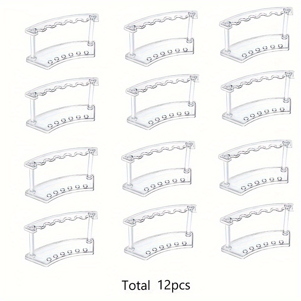 TEMU 12pcs Of Ballpoint Pen Display Stand, 6-slot Pen Holder, Eyebrow Pencil Holder, Makeup Brush Holder Storage Rack, Suitable For School, Office, Study, Home, As Well As Gifts.