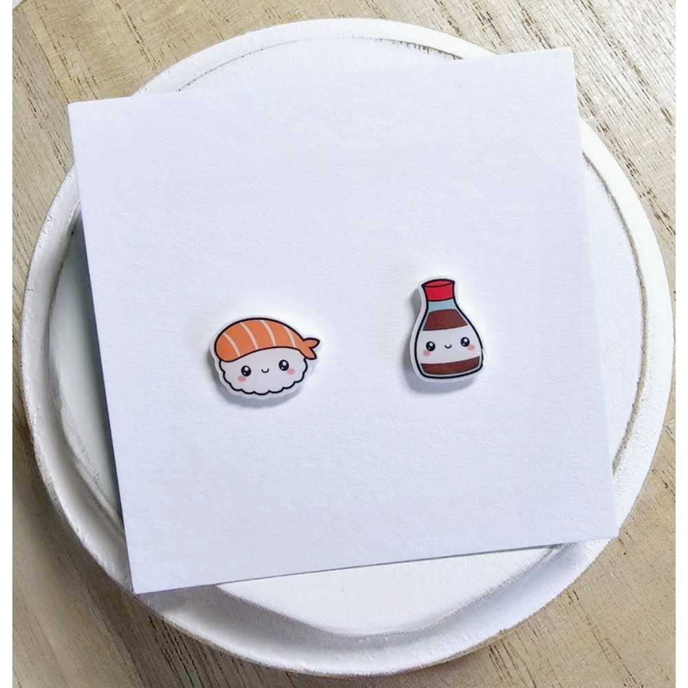 

2pcs Cute Sauce Asymmetric Acrylic Earrings - Fun Food-themed Design For & Parties, Ideal Gift