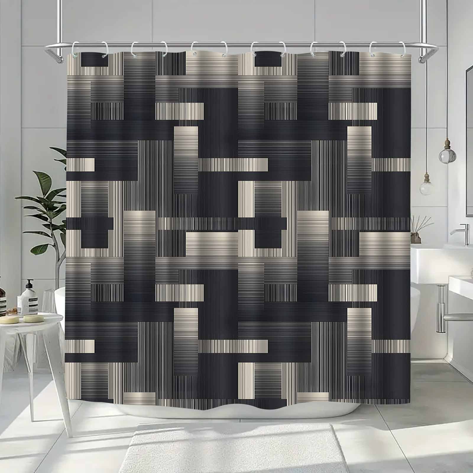 TEMU High-quality And Minimalist Shower Curtain, Sophisticated Bathroom Drape, Decorative Shower Curtain For Home, Partitioned Bathroom Decor Items