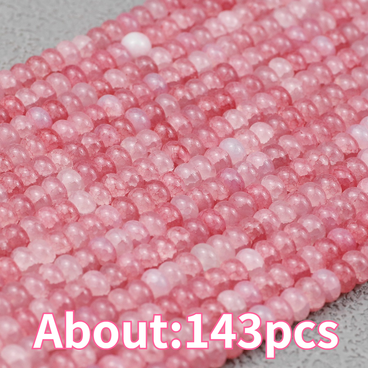 TEMU 143pcs () 8mm Multicolor Glass Beads Suitable For Making - Ombre Gradient Flat Round Beads With Abacus Hole For Bracelets, Necklaces,, Bag