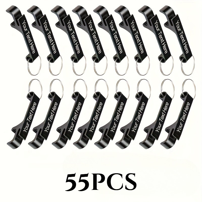 TEMU 39/55pcs Custom-engraved Bottle Opener Keychains, Personalized With Name And Date, Lightweight Pocket Bottle Openers, Wedding Souvenirs, Party