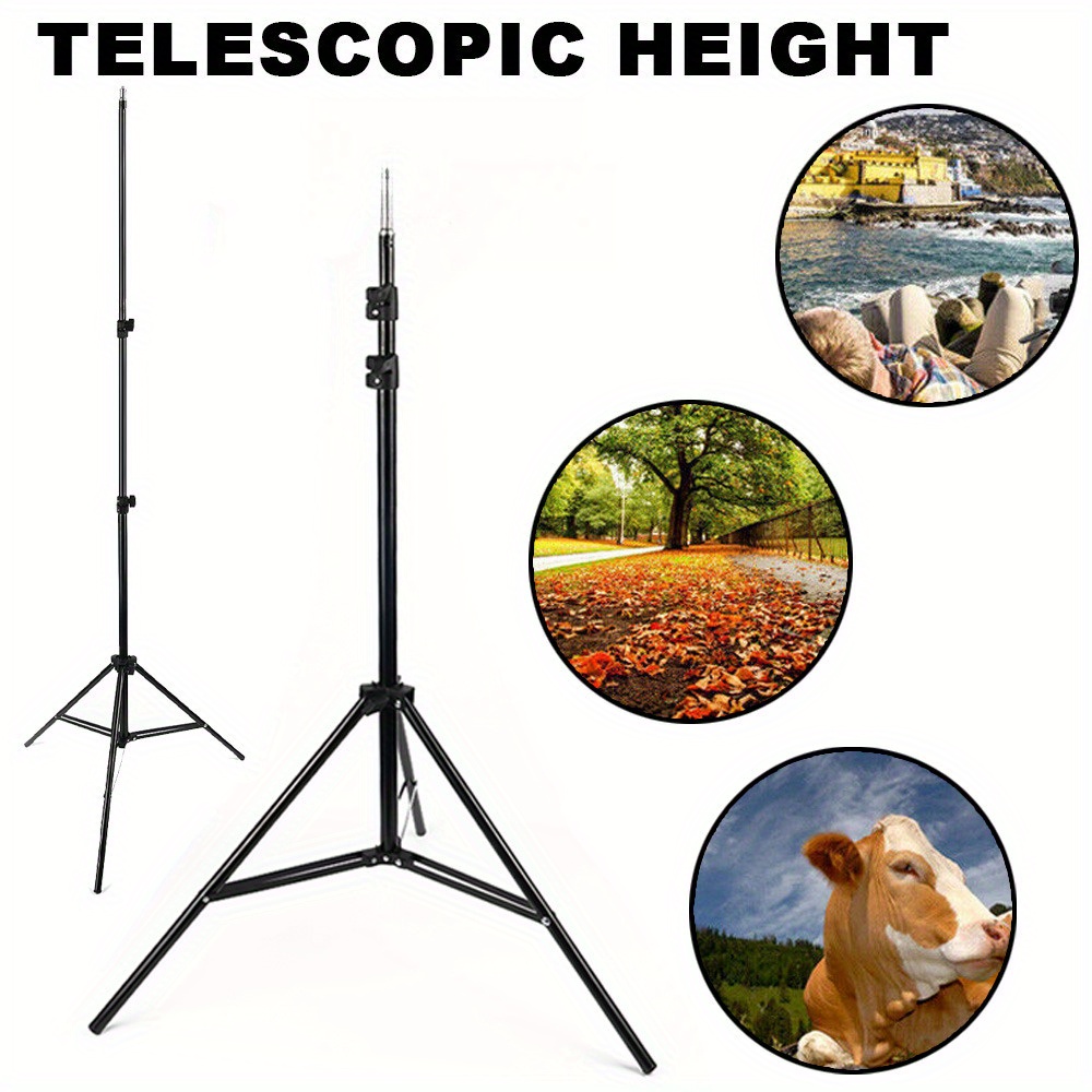 67cm To 195cm Tripod Featuring -legged Design With A Telescopic Pole And A 1/4-inch Screw, Suitable For Studio Lighting, Softboxes, And As A Tall Stand For Cameras, Action Cams, And Webcams