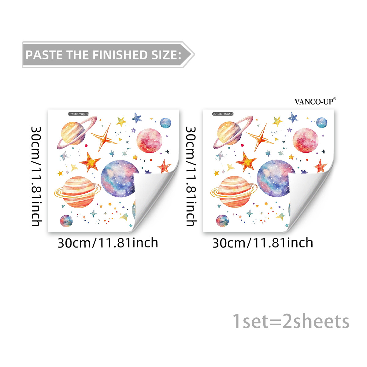 Image of A Set Of 2 (30*30cm*2pcs) Stars Spring Room Window Stickers Electrostatic Adsorption Glass Window Room Home Decoration D21983-yc
