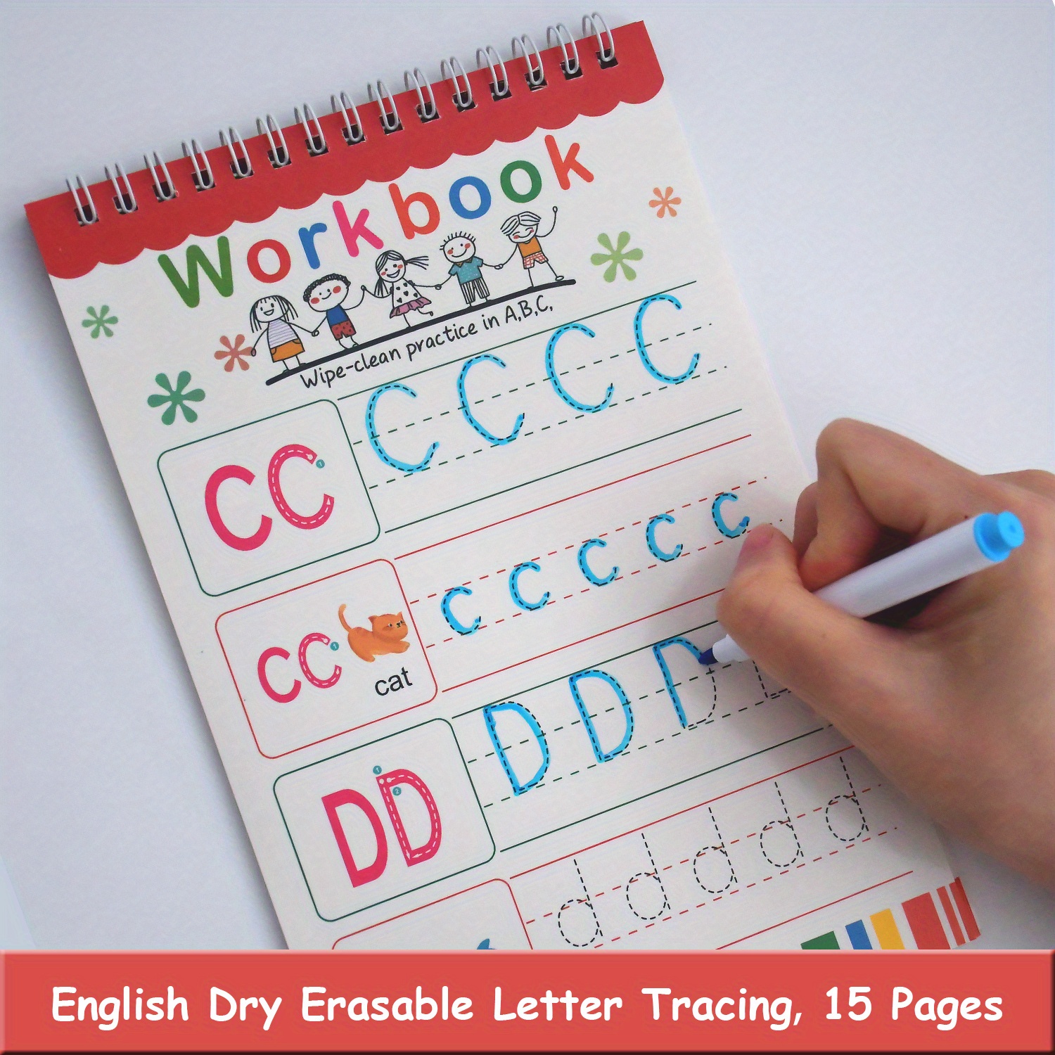 Image of Writing And Lowercase Letters Abc Training, Dry Erasable Double-side Tracing Workbook, English Language Learning For Kindergarten Preschool Supplies, Hand Writing Practice For Homeschool