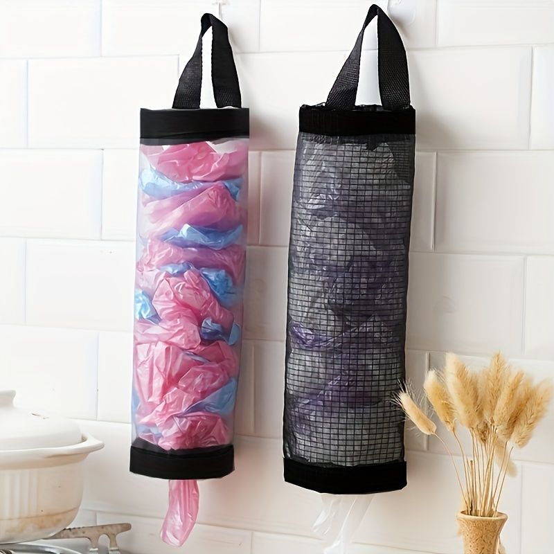 space saving mesh plastic bag organizer breathable washable foldable kitchen storage solution details 1