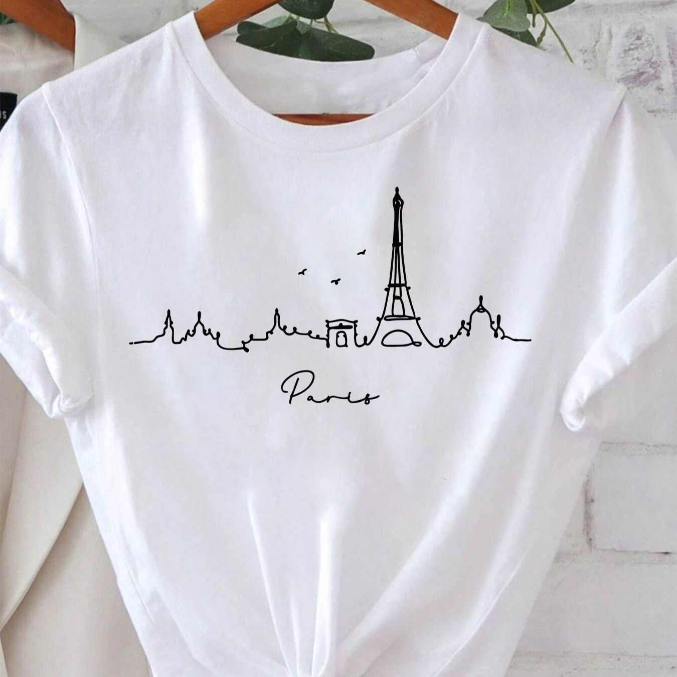 

T-shirt À Imprimé , Haut Décontracté À Manches Courtes Et Col Rond Pour L'été Et , Vêtements Pour Femmes