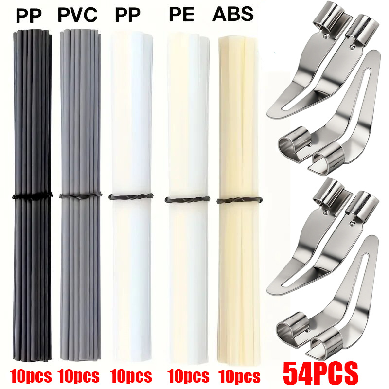 54pcs Plastic Welding Tool Set, Including Abs Pp Pvc Pe Plastic Welding Rods, Soldering Tips And Car Bumper Repair Tools