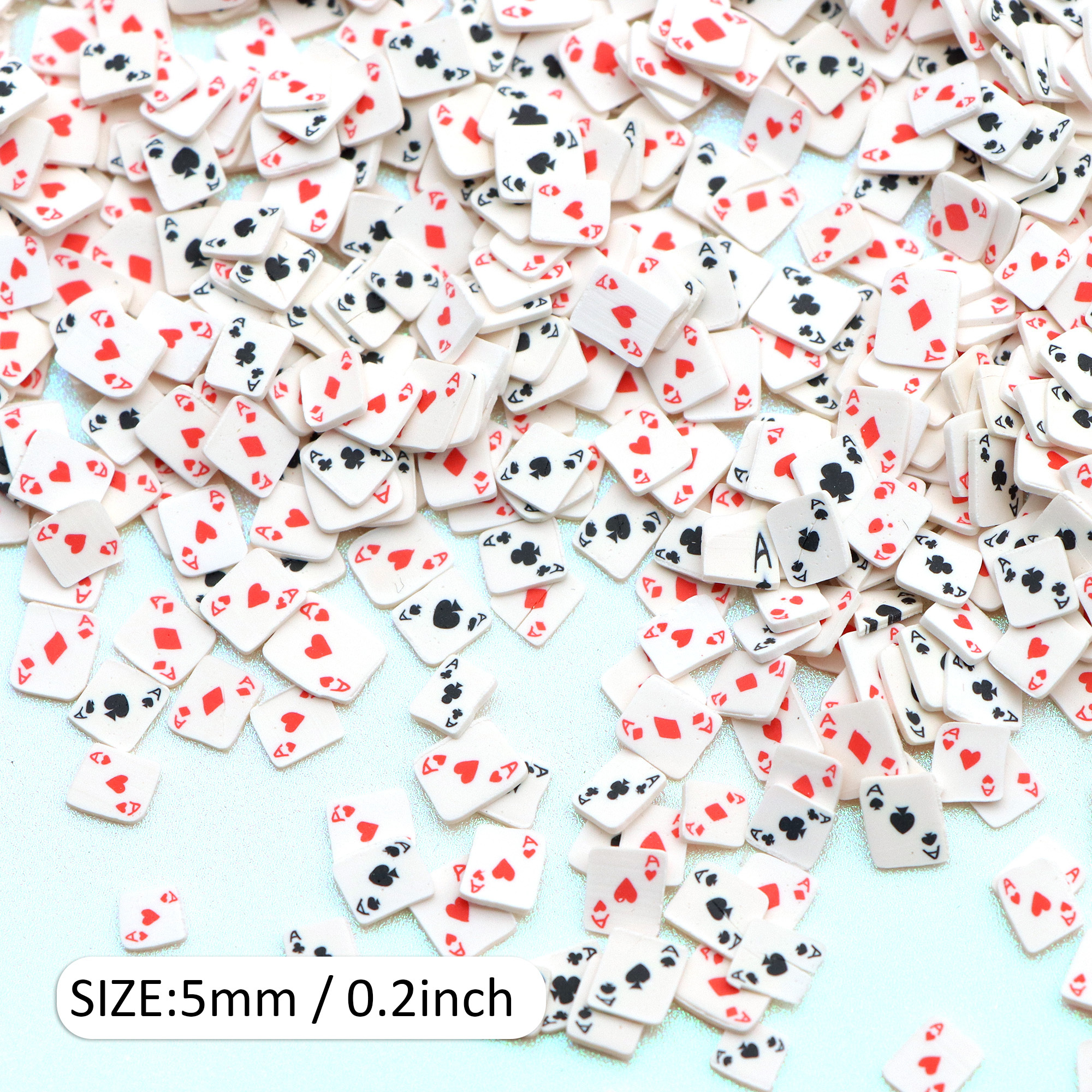Image of 10g/0. Poker Cards Polymer Clay Slices Slime Filler Resin Additions Playing Cards Polymer Flakes Filler For Making Additions