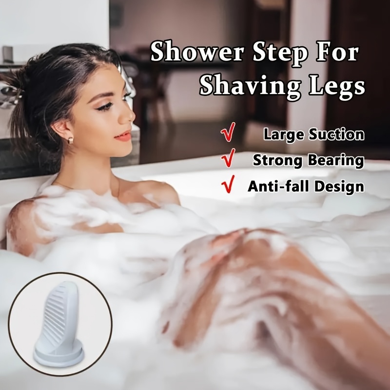 浴室脚蹬家用卫生间吸盘洗澡脚踏板孕妇免弯腰神器淋浴防滑踩脚台，白色吸盘款，牢固耐用。 商品详情 0