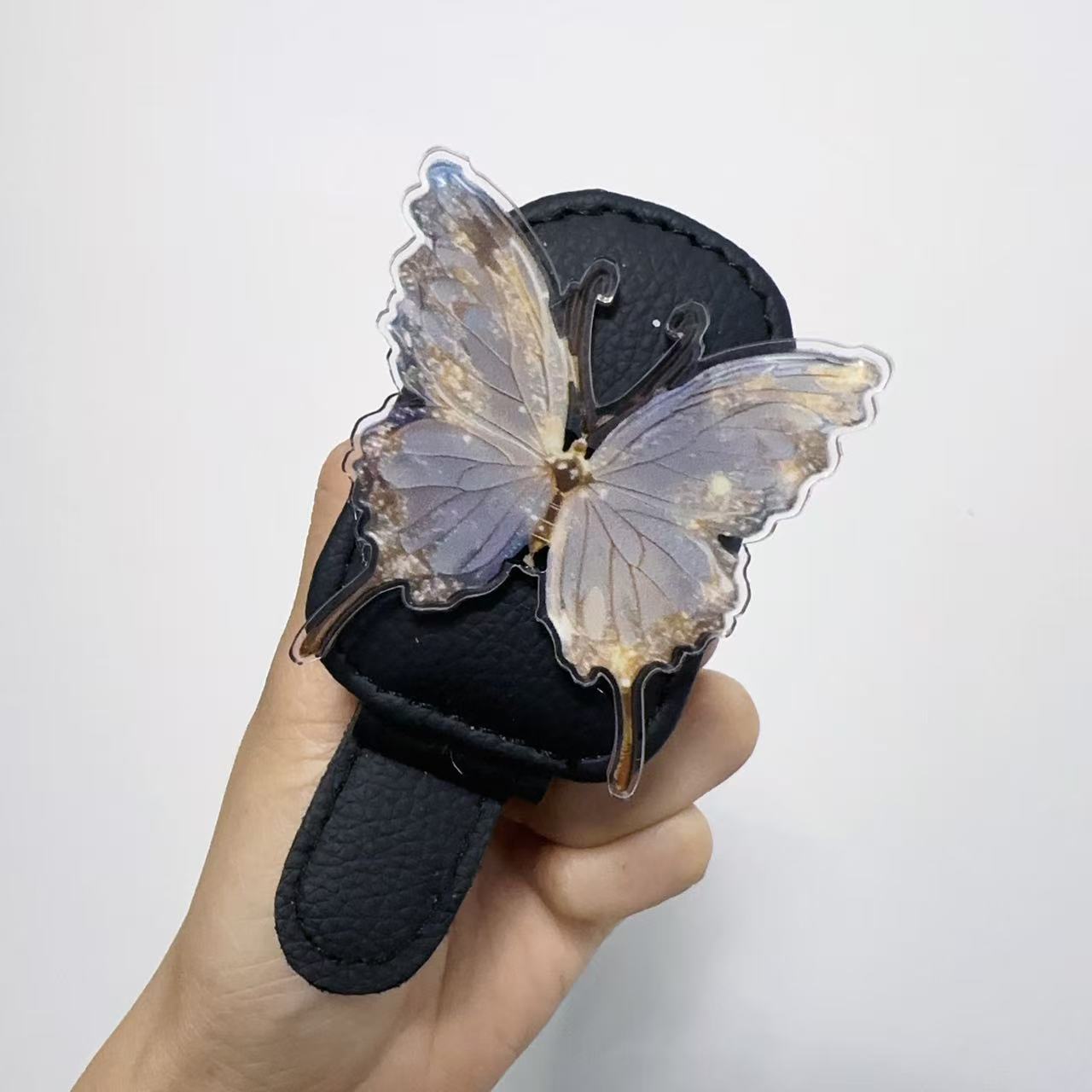 TEMU Pince à lunettes pour pare-soleil de voiture motif papillon, pince de rangement à lunettes de soleil de véhicule , support de rangement pour