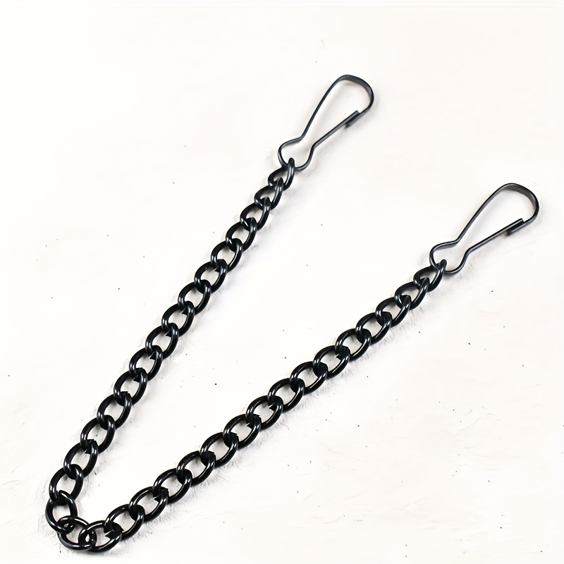 A 5pcs Black Metal Chain Set With Hooks, Adjustable Length And Trimmable, Ideal For Indoor And Outdoor Uses