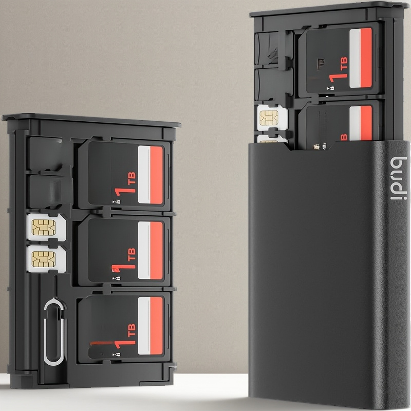 Compact Pop- Memory Card Case Shockproof And Crush-resistant, Suitable For Storing , Sdxc, , And Tf Cards, Along With Space For 6 Sd Or Cards