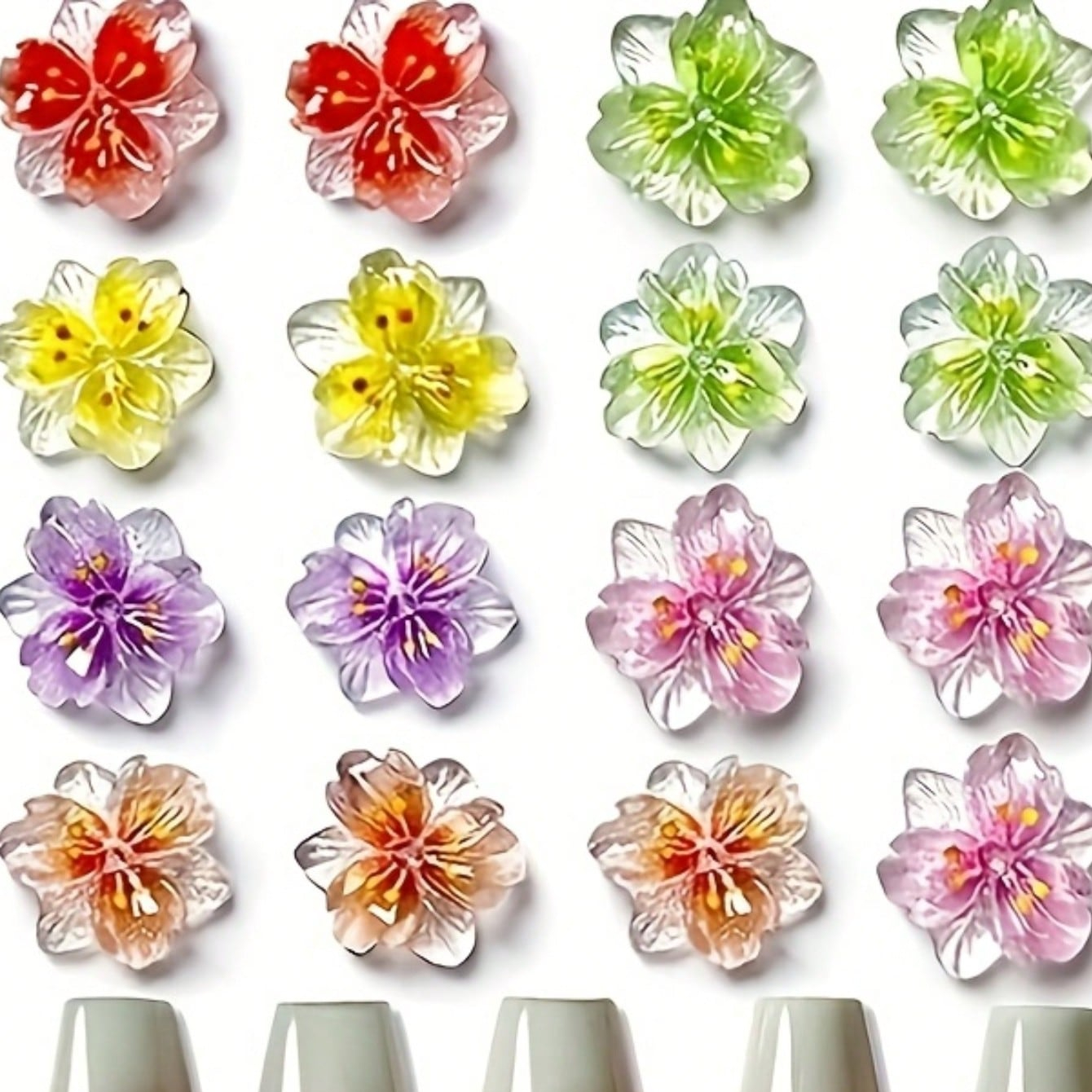 TEMU 100pcs Luminous Nail Accessories Ornaments, Translucent 3d Resin Flower Petals For Nail Design, Fragrance- Fake Nails Jewelry Decoration.
