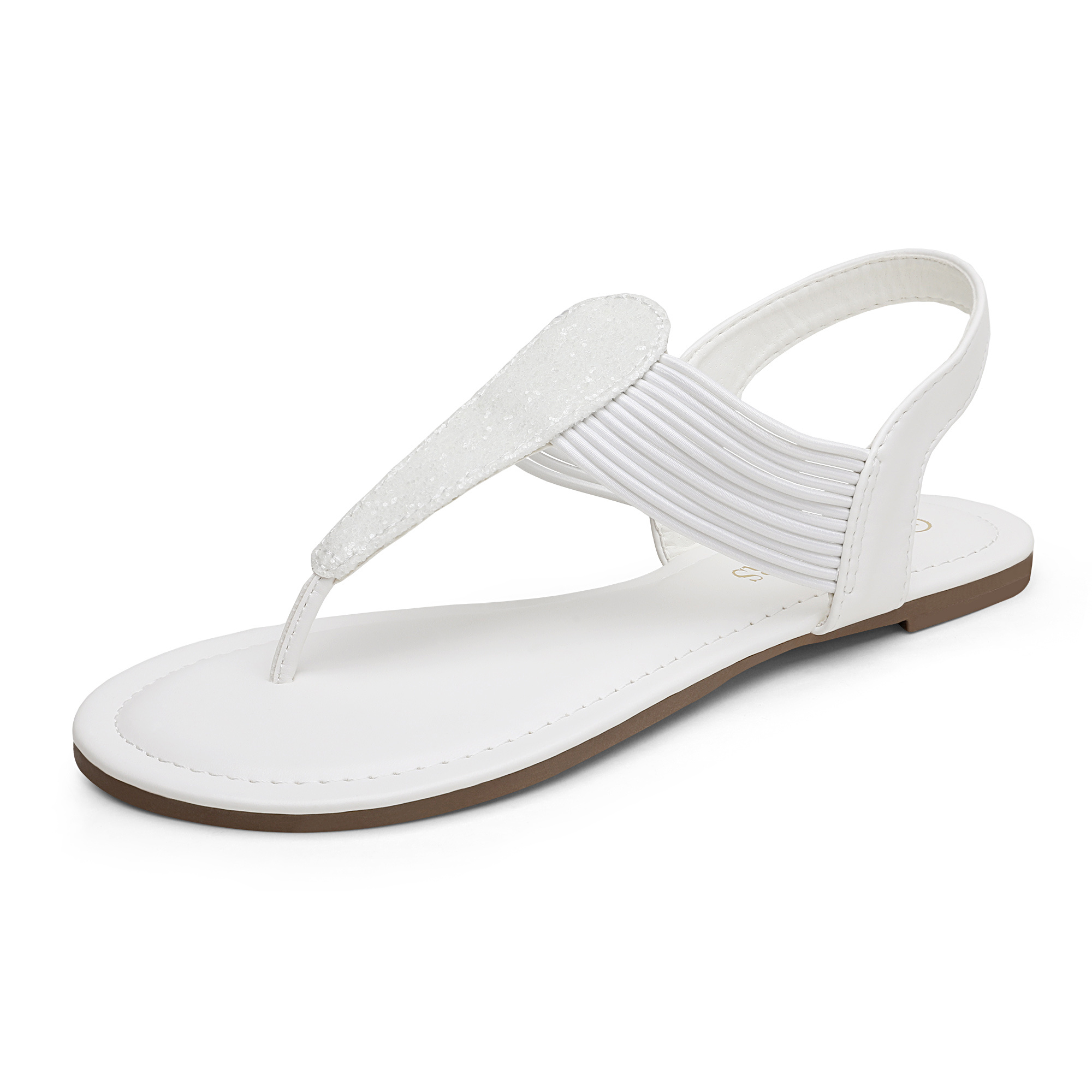Dream Pairs Women's Rhinestone Flat Sandals - Lightweight Stretch Strap Summer Shoes For Casual & Dress Wear, Women Shoes