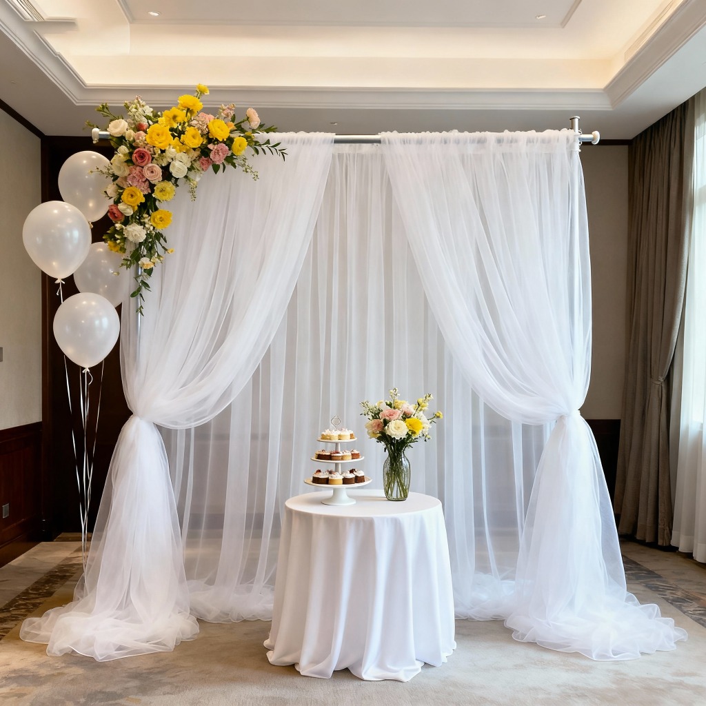 TEMU 2pcs, Semi-sheer Mesh Curtains - Suitable For Halloween And Christmas Decorations, For Indoor And Outdoor Use. Made From High-quality Washable