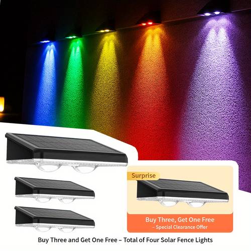 solar fence lights multi wall lights outdoor ip44 patio landscape fence deck lights holiday walkway decorative lights home landscape lighting