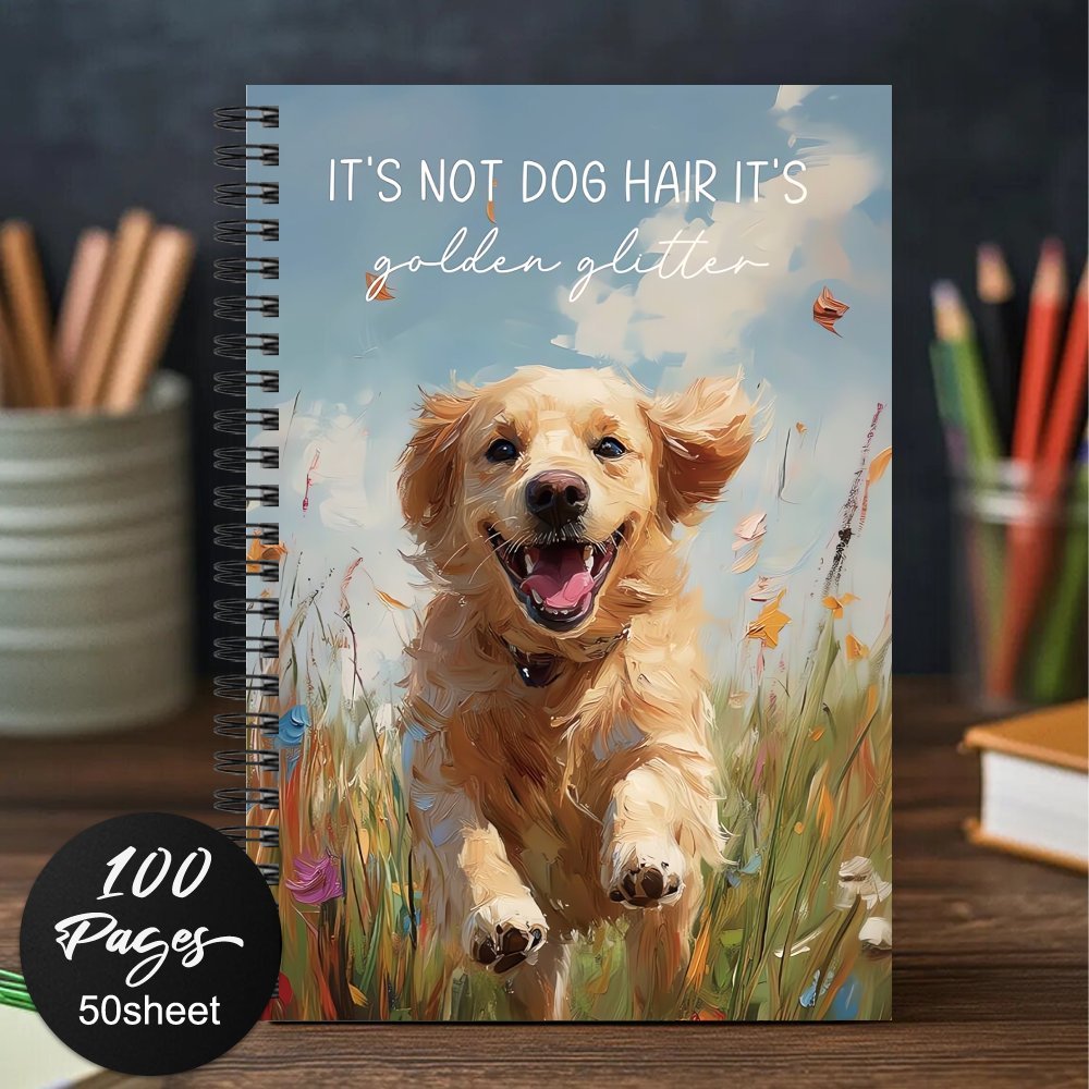 TEMU 1pc Motivational Spiral Notebook With Golden Retriever Design - Inspirational Journal For - Positive Affirmations Writing Notebook - Uplifting