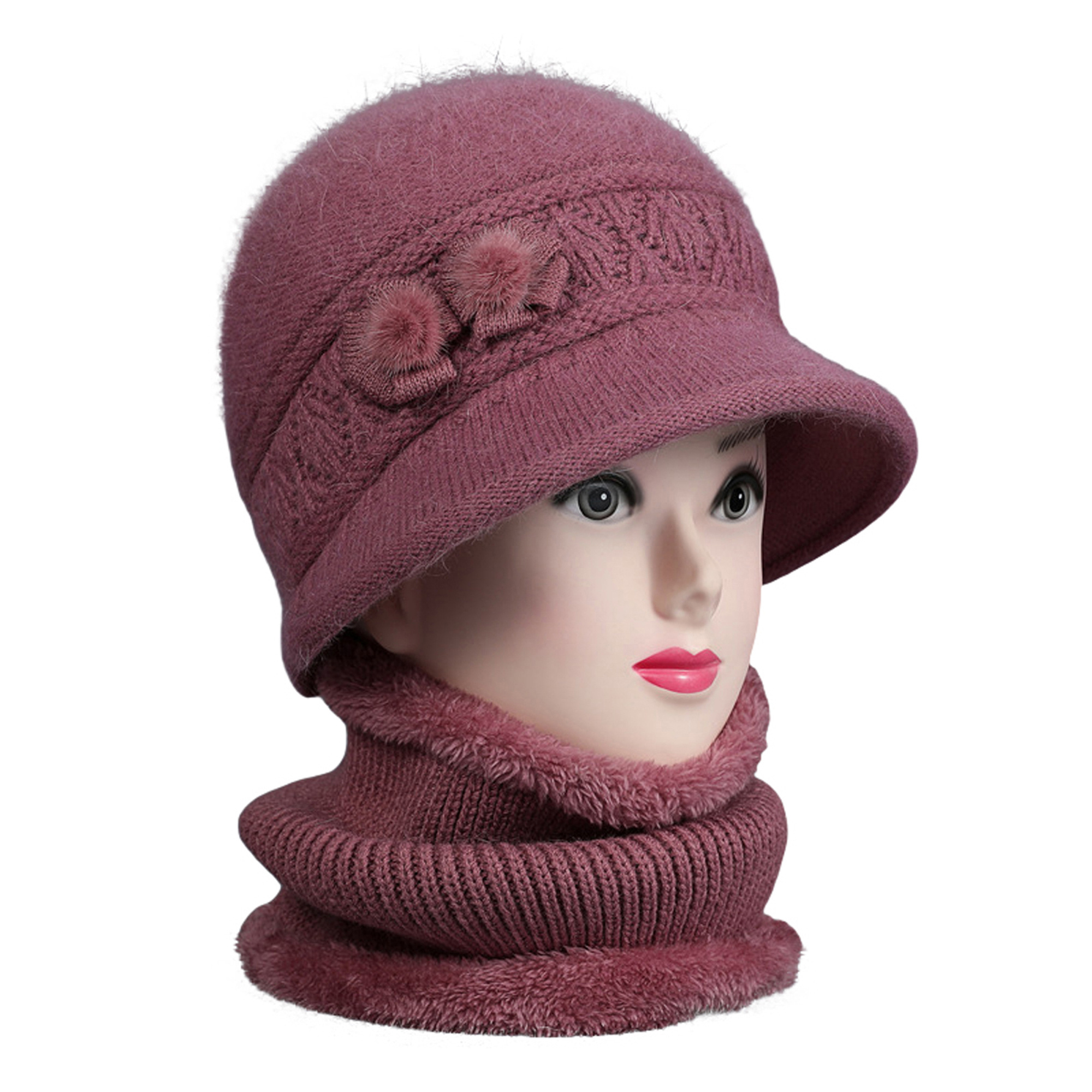 Chic Gradient Knit Hat Scarf Set for Women Warm, Stretchy Winter  Accessories with Cloche Design and Circle Scarf