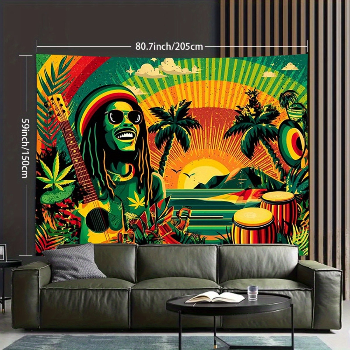 Reggae Music Theme Backdrop Banner For Party And Room Decoration_voghion.com