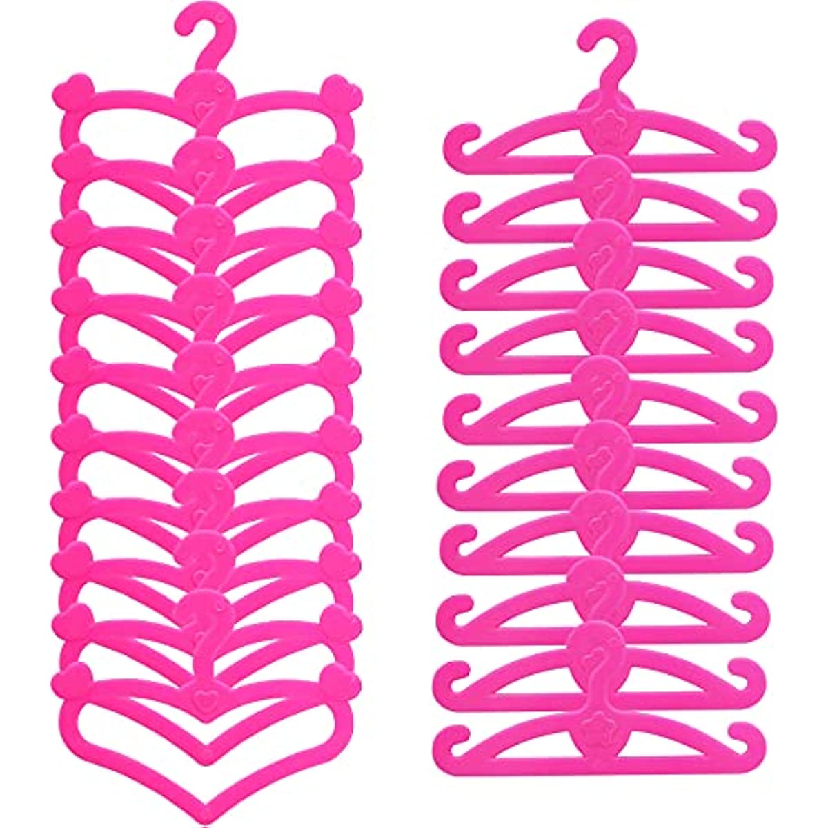 Image of 60pcs Pink Plastic Hangers For 11.5 Inch Doll Clothes Gown Dress Outfit Holders Accessories