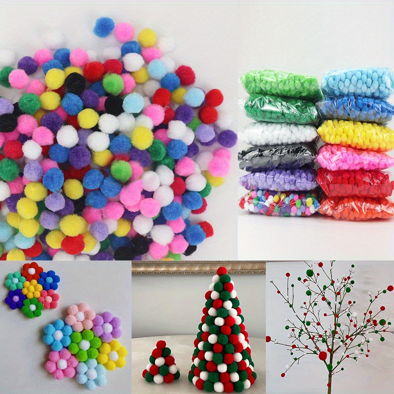 

1000pcs Polyester Pompom Balls, For Diy Crafts, Plush Pom Poms For Hats, Shoes, Garments, And Holiday Decorations