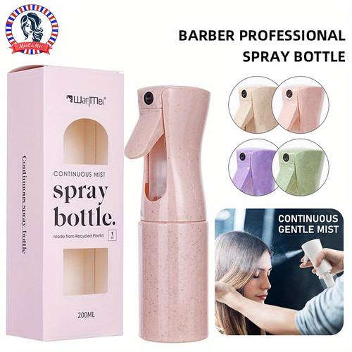 professional barber spray bottle 200ml continuous barber spray shampoo bottle wheat straw material refillable bottle