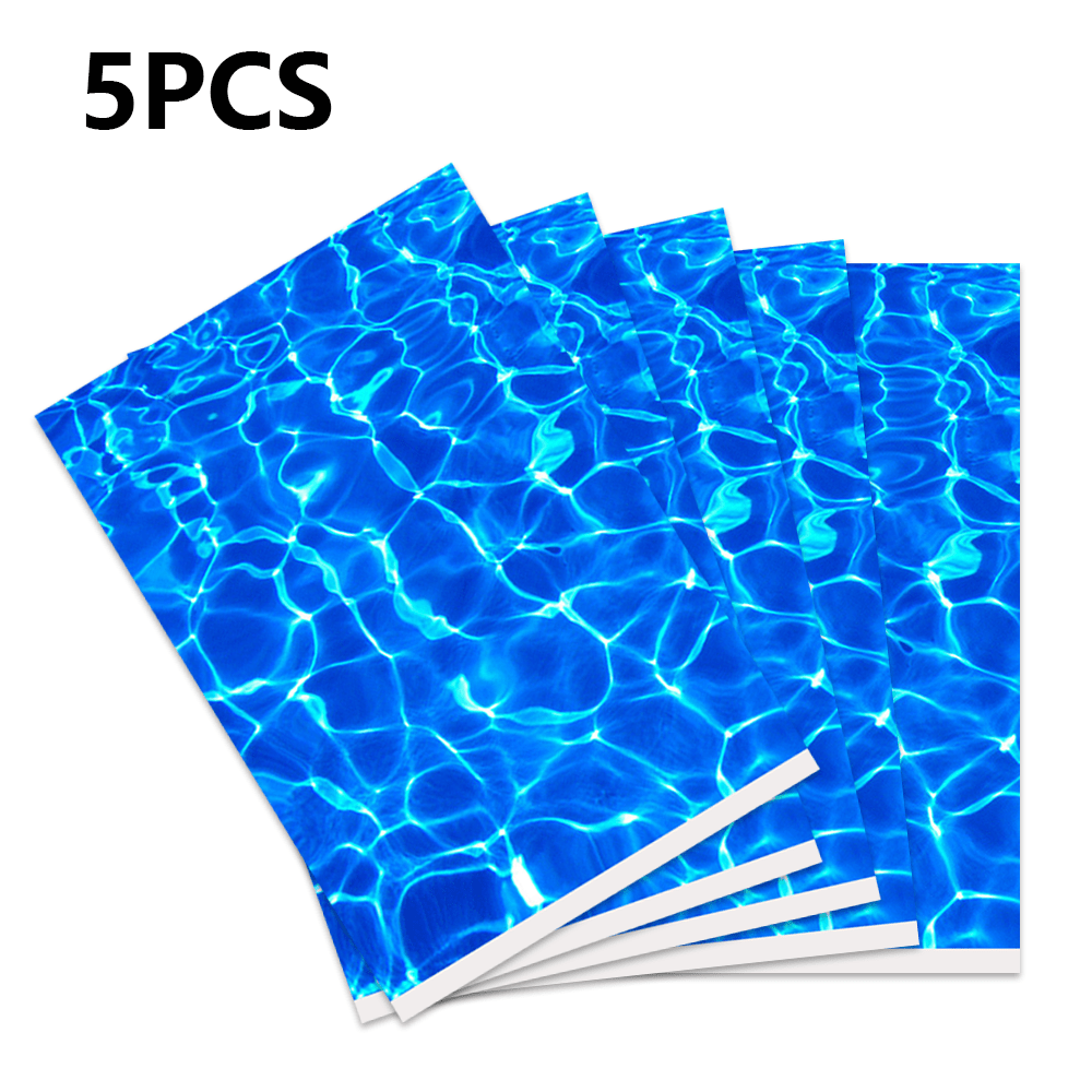 E-shop 5-teilige realistische Peel-and-Stick-Wasser-Effekt-Aufkleber - A4 selbstklebende Wasserdekore mit Wasserschichten für DIY-Bastelarbeiten,