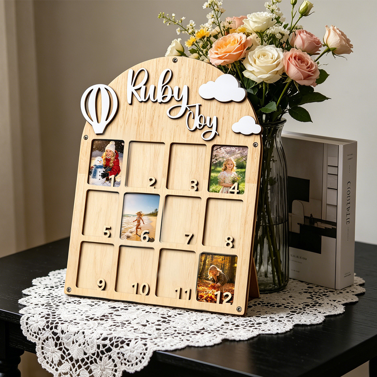 Bohemian 3D Name & Photo Frame for Growth Pictures