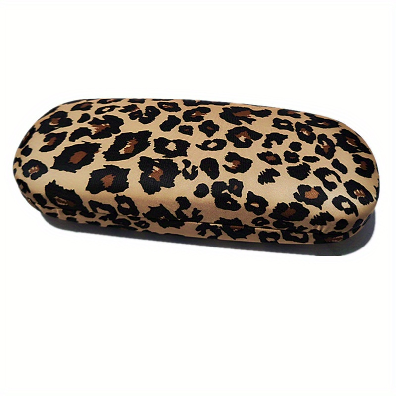 Image of Stylish Leopard Print Glasses Case - Durable Plastic Eyewear Holder With Animal Print Design, Perfect Gift For Men & Fashion- Indivis, Leopard Print Accessories
