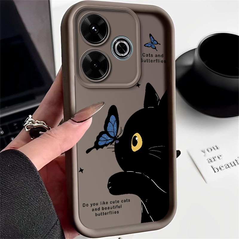 TEMU Phone Case: For Redmi 13 Poco M6 Plus 5g 13 5g Poco M6 4g Note 13r And Cat Pattern Phone Case Anti-fall And Shockproof Protective Cover